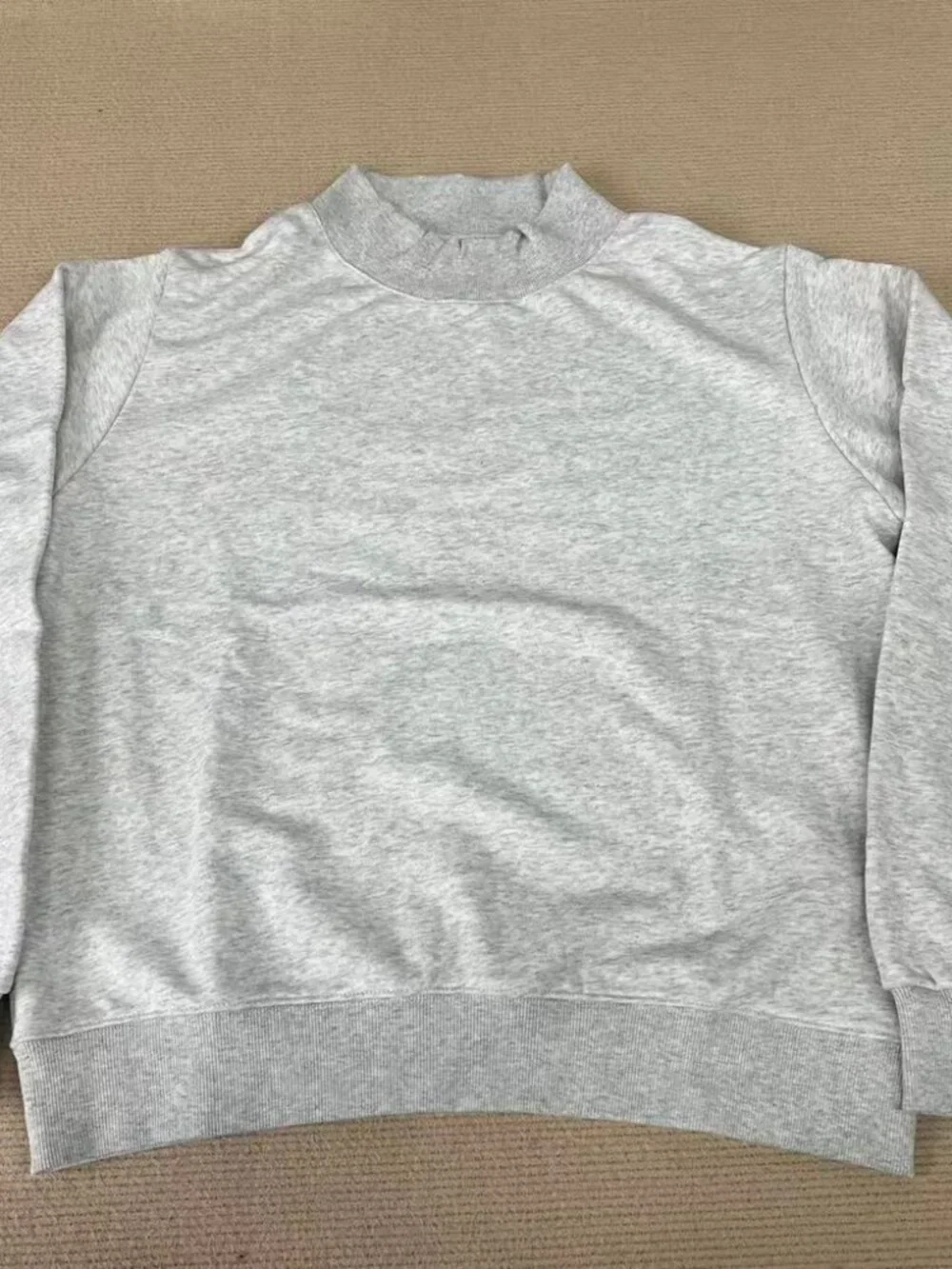 PARKE Heather Gray Mock Neck Sweatshirt USA Flag Back Print